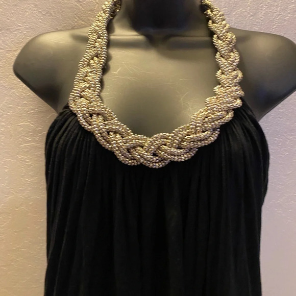 Spense Black Blouse with Chain Halter Top - Picture 12 of 16
